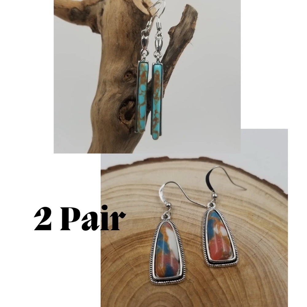 Anthropologie Silver and Multicolor Earrings Set